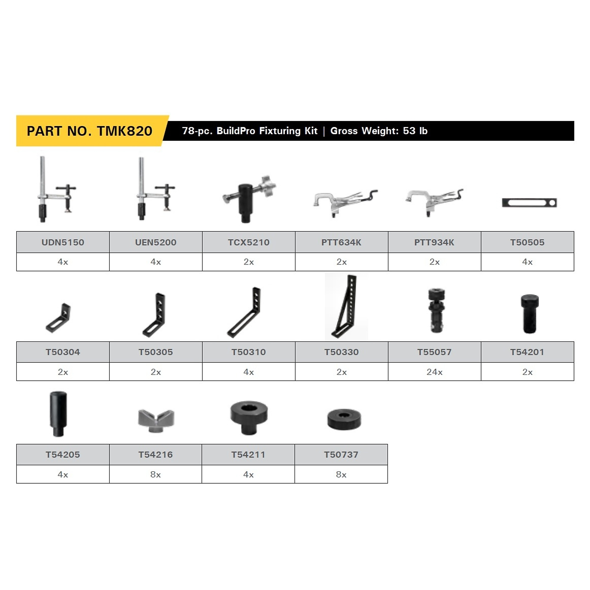 Strong Hand Tools Welding Table Fixture Kit; 78-Pc., Model# TMK820